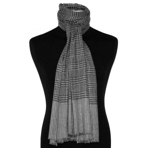 Lorenzo Cana Cashmere Scarf Uncolored Gray Checkered LORENZO CANA