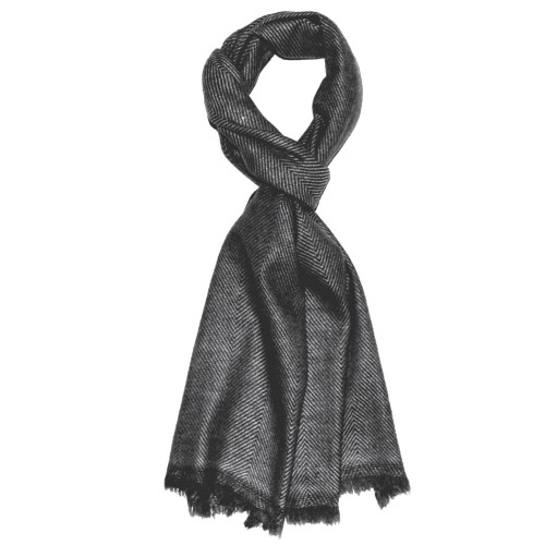 Lorenzo Cana Cashmere Scarf Uncoloured Stripes LORENZO CANA