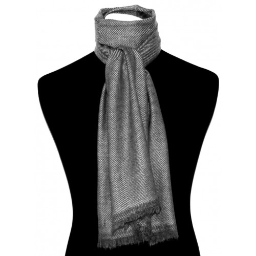 Lorenzo Cana Cashmere Scarf Uncoloured Stripes LORENZO CANA