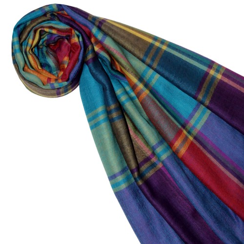 Lorenzo Cana Cashmere Scarf Uni Twill Multicolored Checkered LORENZO CANA
