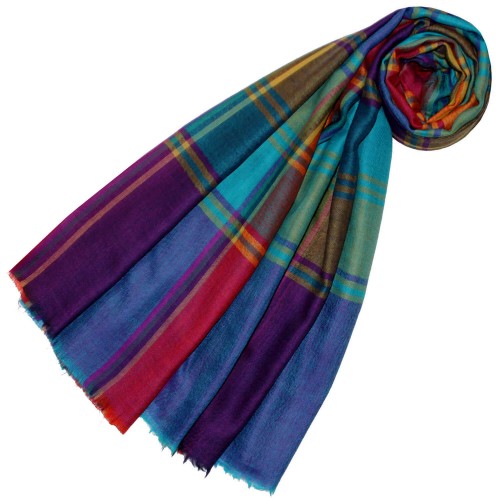 lorenzo cana Cashmere scarf Uni Twill multicolored checkered LORENZO CANA