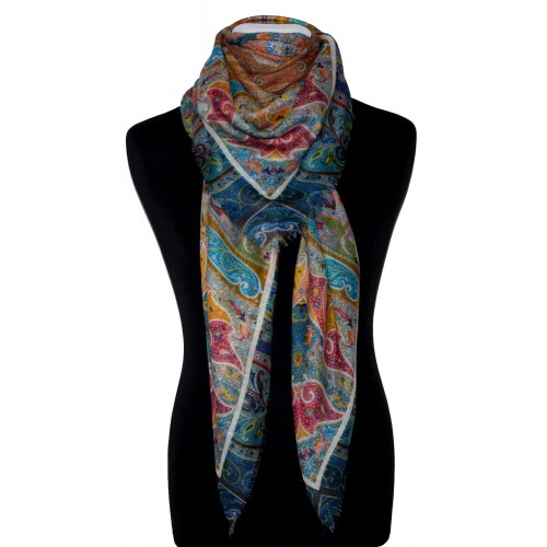 Lorenzo Cana Cashmere Silk Mens Shawl Turquoise LORENZO CANA