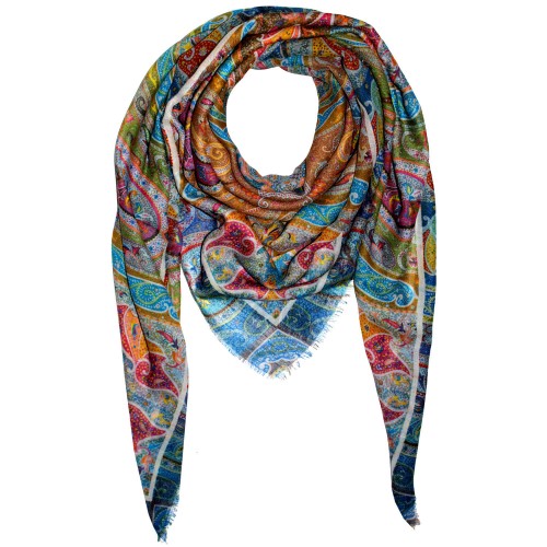 Lorenzo Cana Cashmere Silk Mens Shawl Turquoise LORENZO CANA