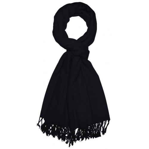 Lorenzo Cana Cashmere + Wool Mens Scarf Black Monochrome LORENZO CANA