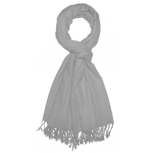 Lorenzo Cana Cashmere + Wool Mens Scarf Light Gray Single Color LORENZO CANA