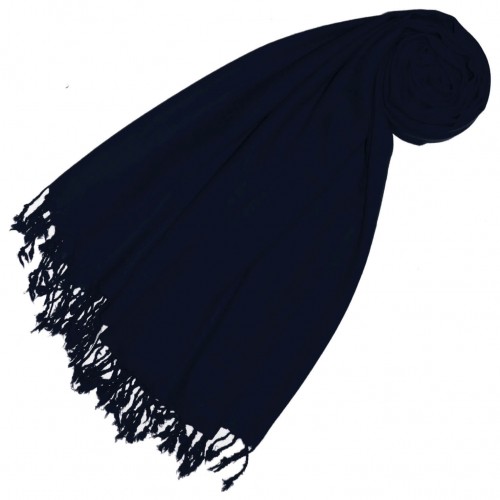 lorenzo cana Cashmere + wool scarf dark blue monochrome LORENZO CANA