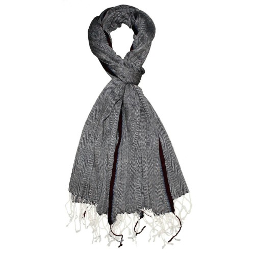 Lorenzo Cana Cashmere + Wool Scarf Gray Black LORENZO CANA