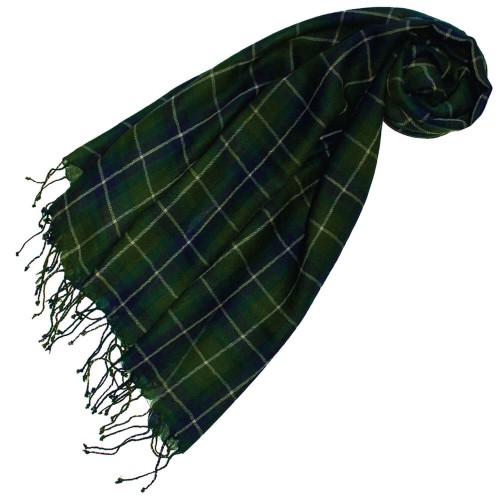 lorenzo cana Cashmere + wool scarf green checked LORENZO CANA