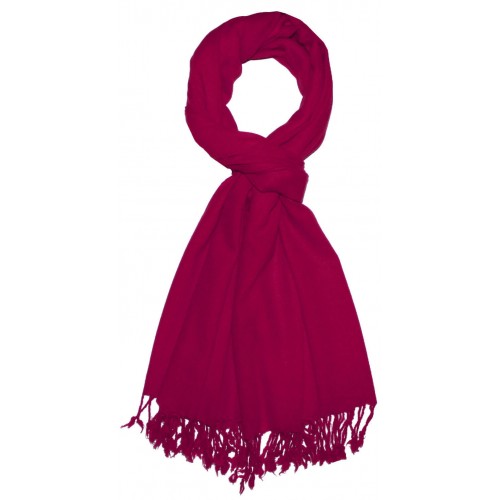 Lorenzo Cana Cashmere + Wool Scarf Raspberry Plain LORENZO CANA