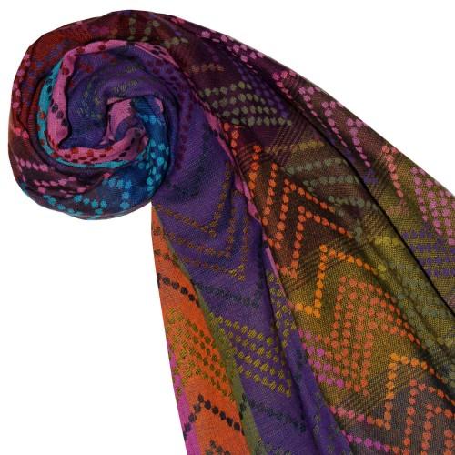 Lorenzo Cana Cotton And Wool Mens Scarf Blue Green Orange LORENZO CANA