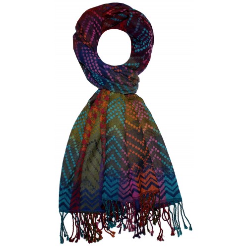 Lorenzo Cana Cotton And Wool Mens Scarf Blue Green Orange LORENZO CANA