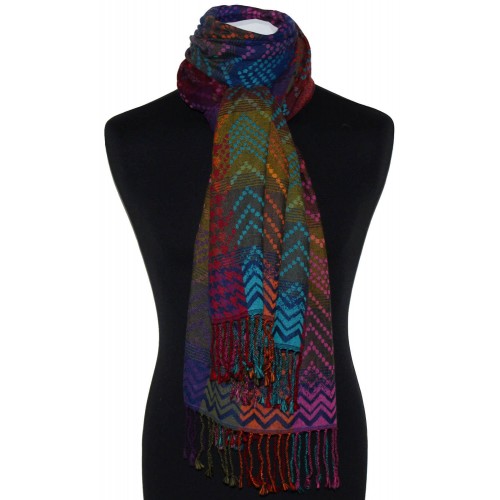 Lorenzo Cana Cotton And Wool Mens Scarf Blue Green Orange LORENZO CANA