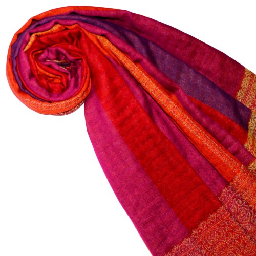 Lorenzo Cana Cotton And Wool Mens Scarf Pink Red Purple LORENZO CANA