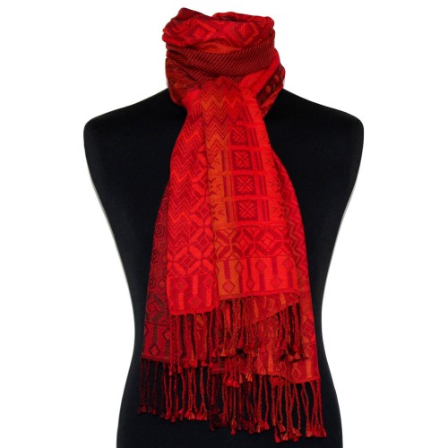 Lorenzo Cana Cotton And Wool Mens Scarf Red Black Yellow LORENZO CANA
