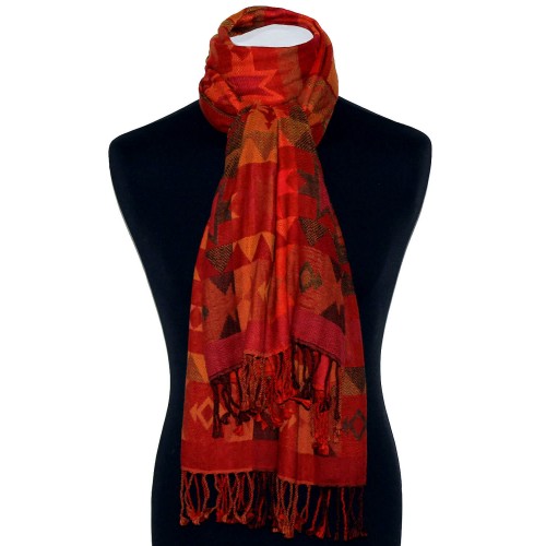 Lorenzo Cana Cotton And Wool Mens Scarf Red Yellow Green LORENZO CANA