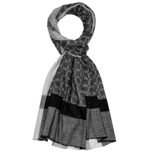 Lorenzo Cana Fluffy Cashmere Mens Scarf Light Grey Pigeon Grey LORENZO CANA