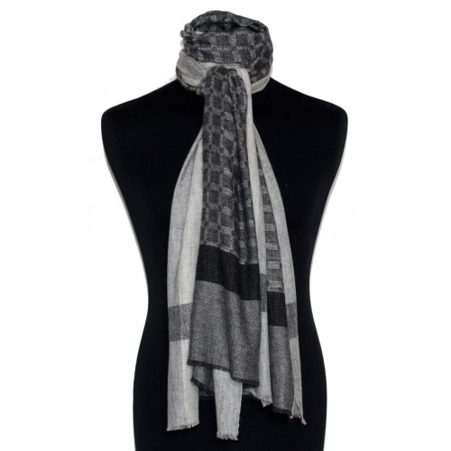 Lorenzo Cana Fluffy Cashmere Mens Scarf Light Grey Pigeon Grey LORENZO CANA