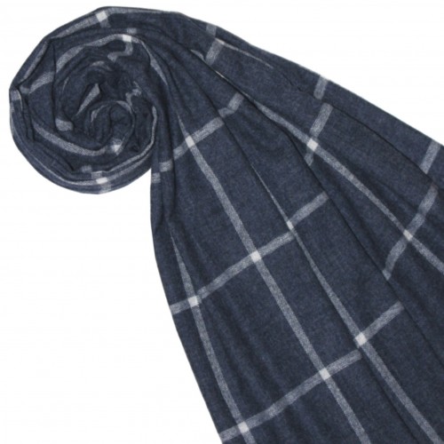 Lorenzo Cana Fluffy Cashmere Mens Scarf Slate Blue LORENZO CANA