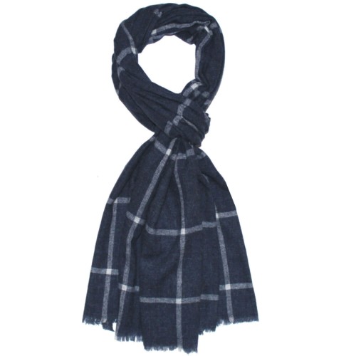 Lorenzo Cana Fluffy Cashmere Mens Scarf Slate Blue LORENZO CANA