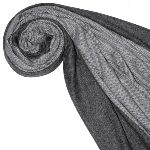 Lorenzo Cana Fluffy Cashmere Stole Grey White LORENZO CANA