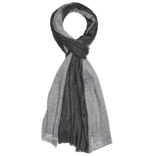 Lorenzo Cana Fluffy Cashmere Stole Grey White LORENZO CANA