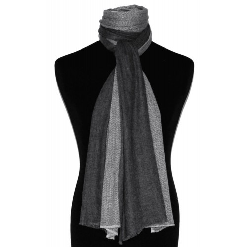 Lorenzo Cana Fluffy Cashmere Stole Grey White LORENZO CANA