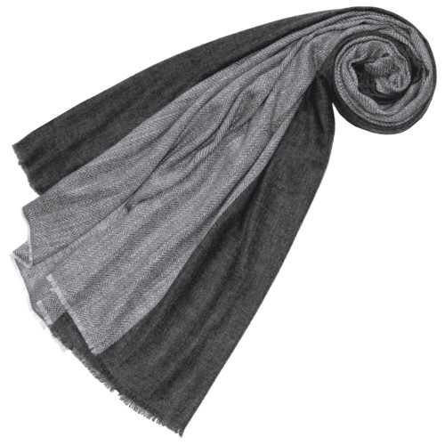 lorenzo cana Fluffy Cashmere Stole Grey White LORENZO CANA