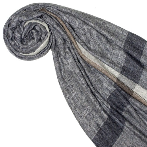 Lorenzo Cana Fluffy Cashmere Stole Pigeon Grey Cappuccino LORENZO CANA