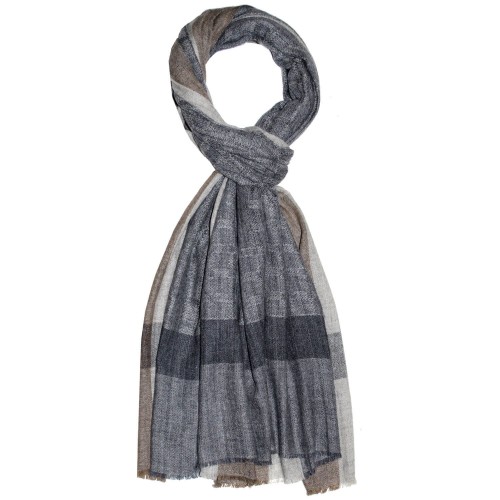 Lorenzo Cana Fluffy Cashmere Stole Pigeon Grey Cappuccino LORENZO CANA