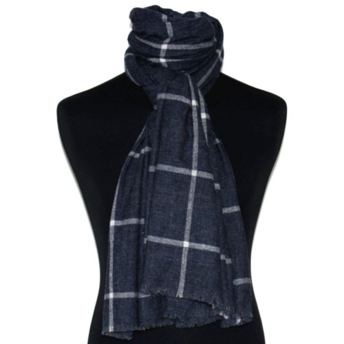 Lorenzo Cana Fluffy Cashmere Stole Slate Blue LORENZO CANA