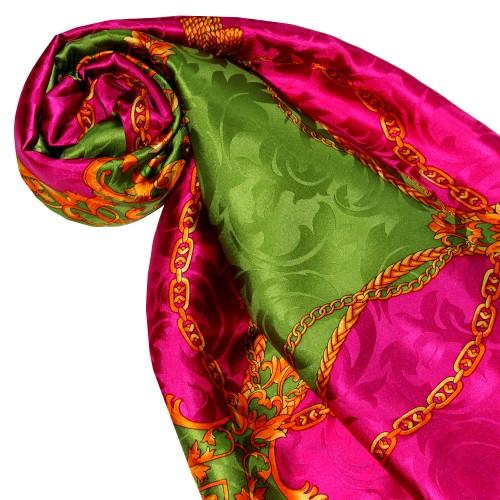 lorenzo cana Ladie's Shawl Green Purple Gold Silk Floral LORENZO CANA