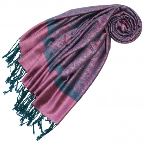 lorenzo cana Ladies Scarf Modal Paisley Orchid Red Turquoise LORENZO CANA