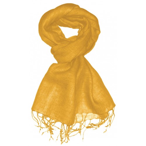 Lorenzo Cana Linen Mens Scarf Plain Colors Ocher Money LORENZO CANA