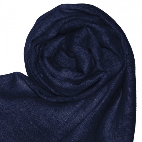 Lorenzo Cana Linen Mens Scarf Solid Colors Navy Blue LORENZO CANA