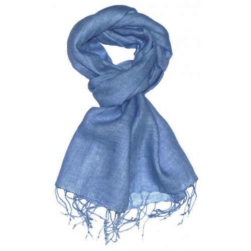 Lorenzo Cana Linen Mens Scarf Solid Colors Sky Blue LORENZO CANA
