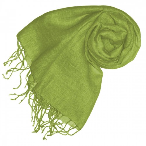 lorenzo cana Linen mens scarf Solid Colors Spring Green LORENZO CANA