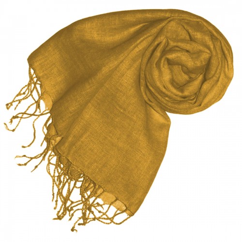 lorenzo cana Linen scarf plain colors Honey yellow LORENZO CANA