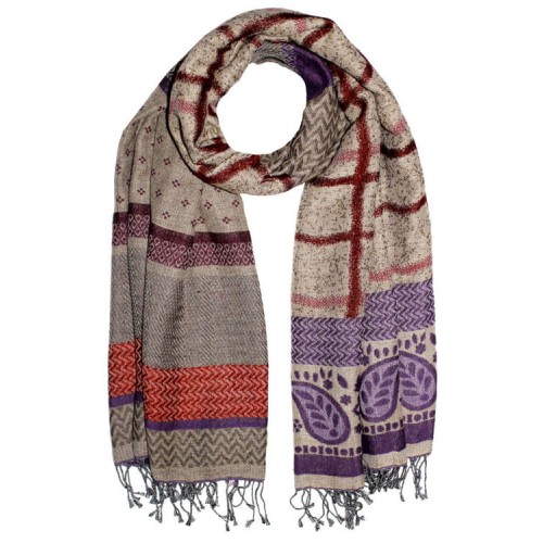 Lorenzo Cana Cotton Scarf Brown Beige LORENZO CANA