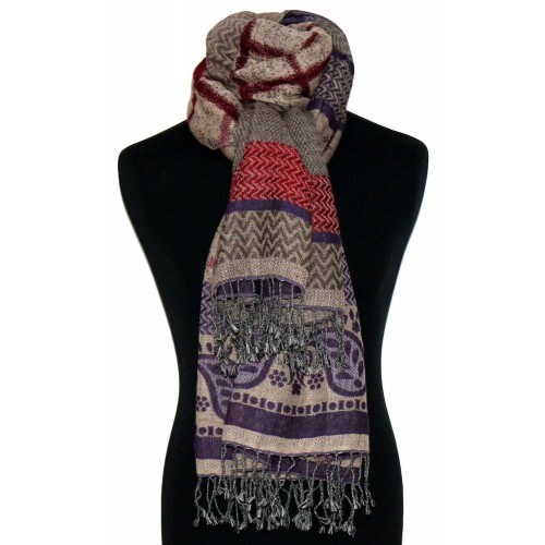 Lorenzo Cana Cotton Scarf Brown Beige LORENZO CANA