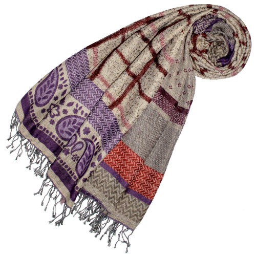 lorenzo cana Cotton Scarf brown beige LORENZO CANA