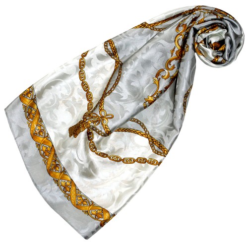 lorenzo cana Luxury Silk Scarf Gray LORENZO CANA