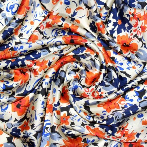 Lorenzo Cana Silk Scarf Beige Floral LORENZO CANA