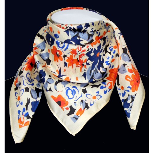 Lorenzo Cana Silk Scarf Beige Floral LORENZO CANA