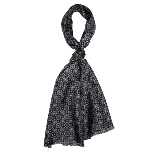 Lorenzo Cana Silk Scarf Black Dotted LORENZO CANA