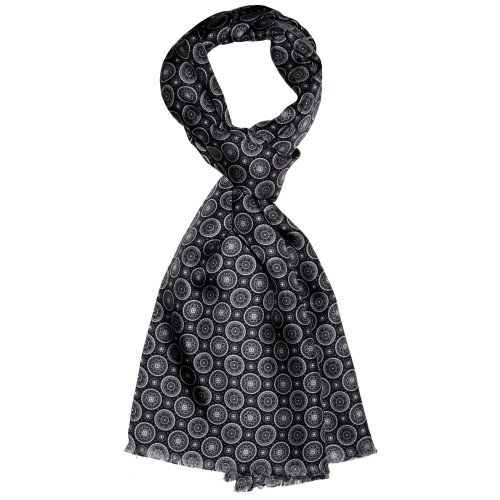 lorenzo cana Silk scarf black dotted LORENZO CANA