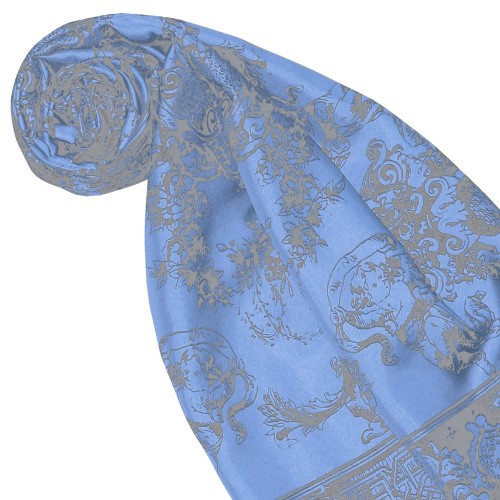 Lorenzo Cana Silk Scarf Blue Flowers LORENZO CANA