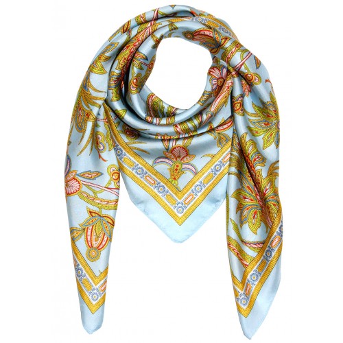 Lorenzo Cana Silk Scarf Blue Paisely LORENZO CANA