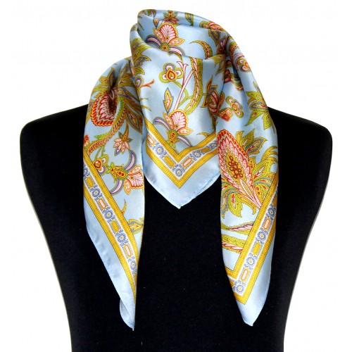 Lorenzo Cana Silk Scarf Blue Paisely LORENZO CANA