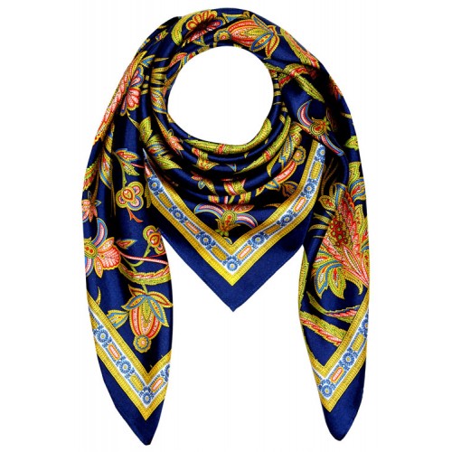 Lorenzo Cana Silk Scarf Blue Paisely LORENZO CANA