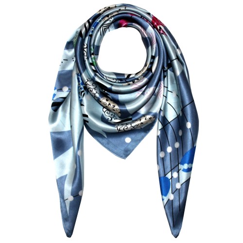 Lorenzo Cana Silk Scarf Blue Paisley LORENZO CANA